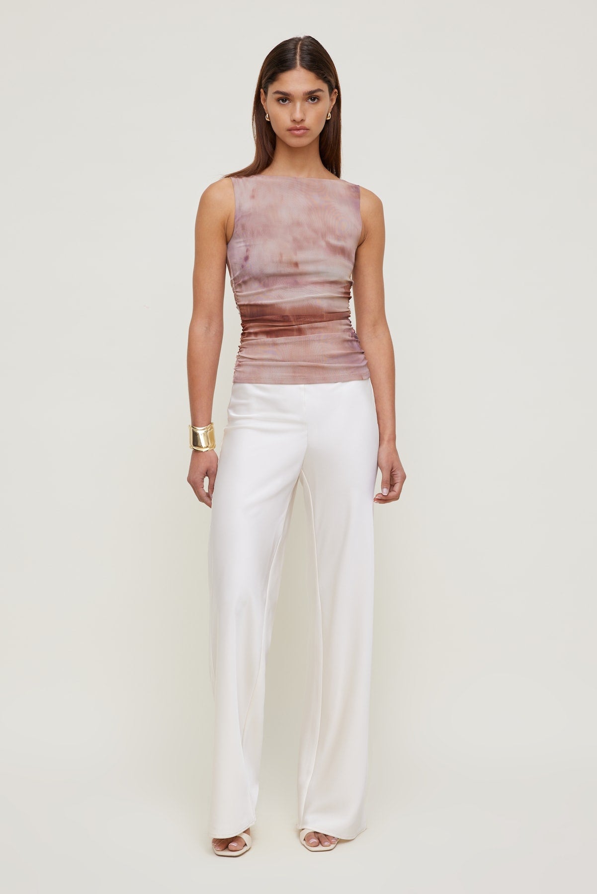 Dynamite Online | Nola Printed Mesh Tank Top Pink