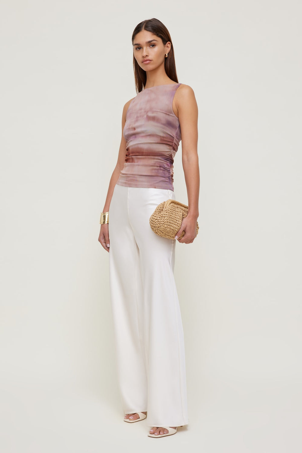 Dynamite Online | Nola Printed Mesh Tank Top Pink