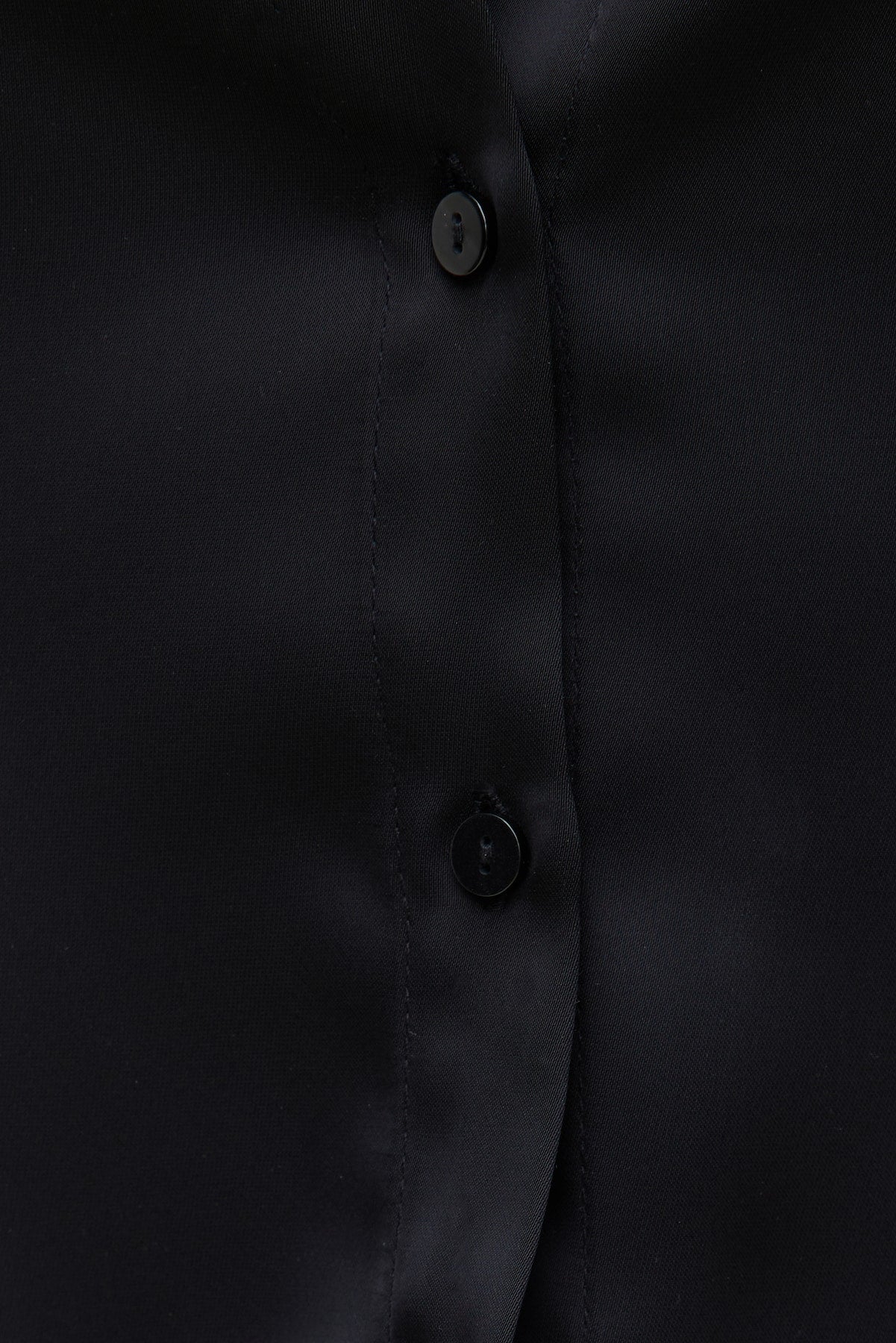 Dynamite Outlet | Eva Cinched Satin Shirt Black