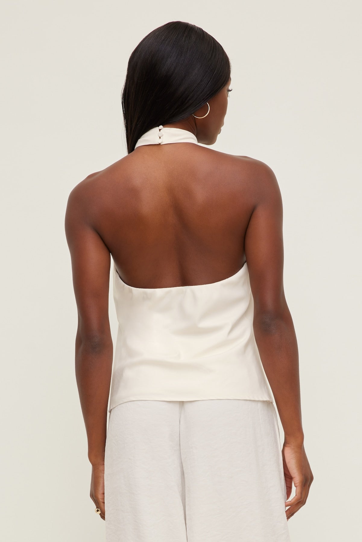 Dynamite Outlets | Buckle Halter Top Beige