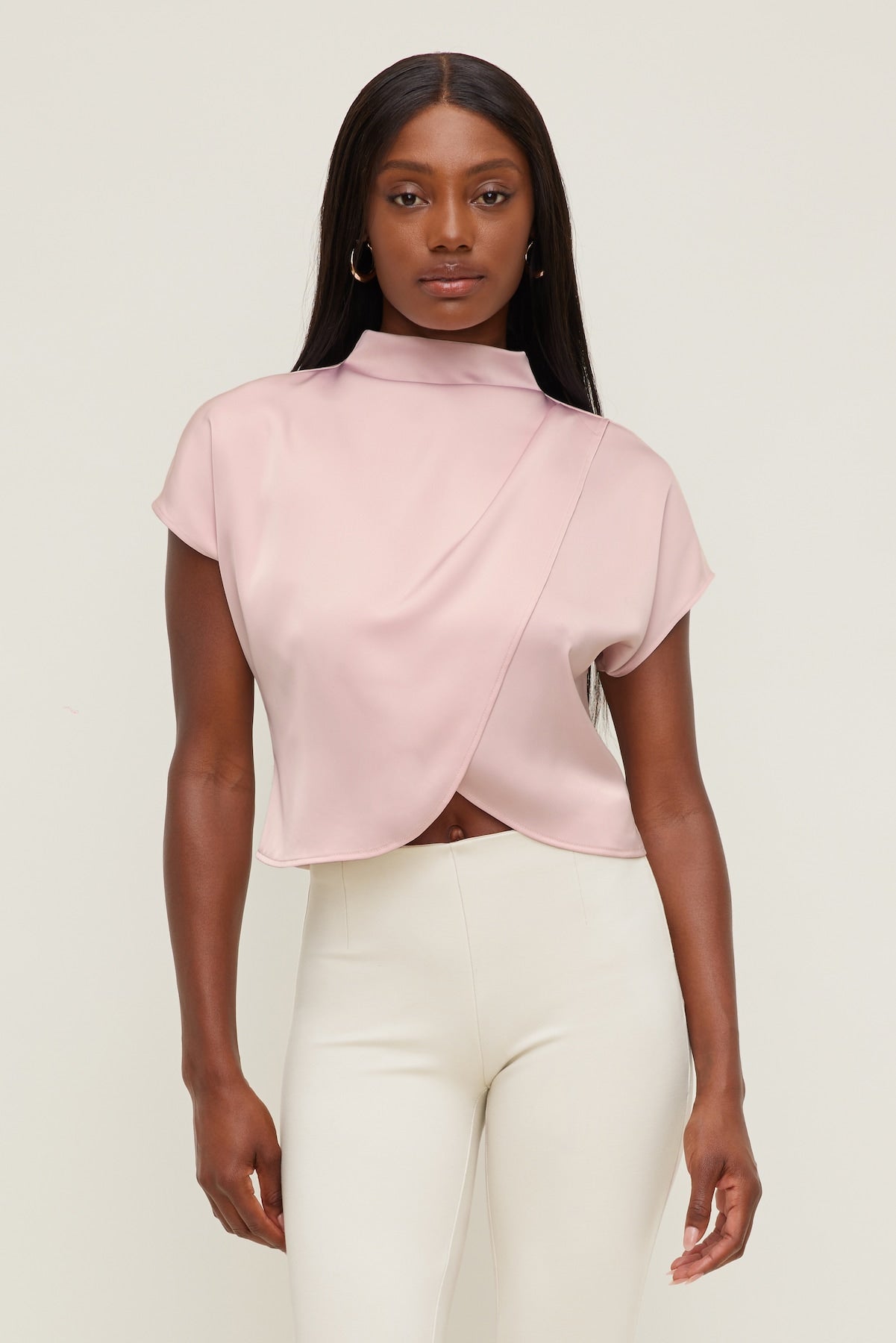 Dynamite Discount | Ella Layered Satin Blouse Pink