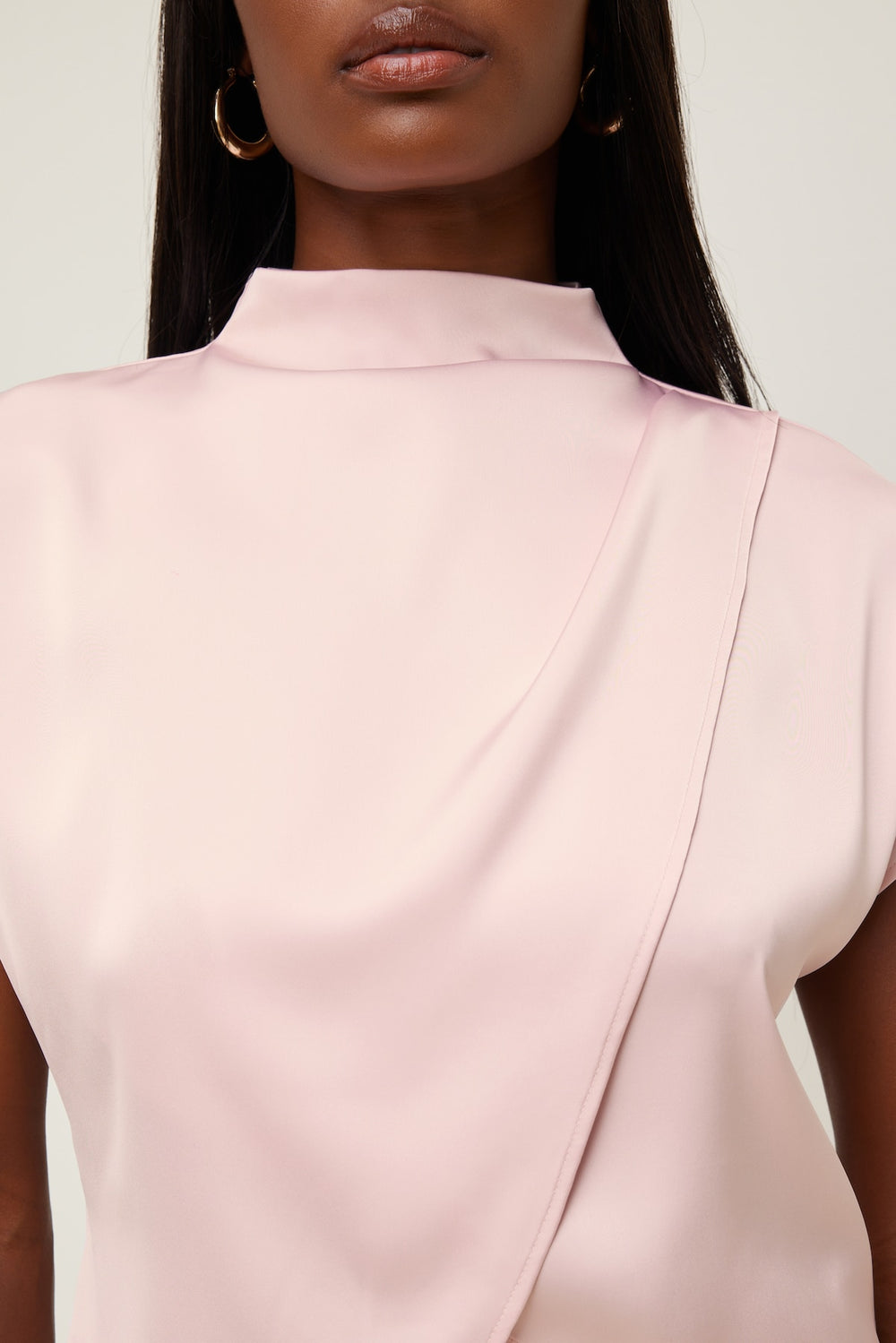 Dynamite Discount | Ella Layered Satin Blouse Pink