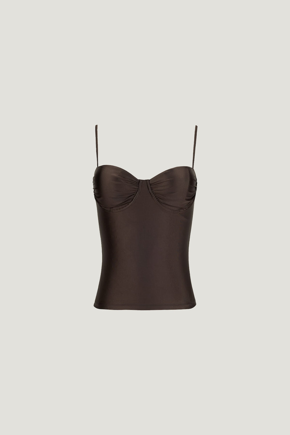 Dynamite Outlet | Monet Stretch Satin Top Brown