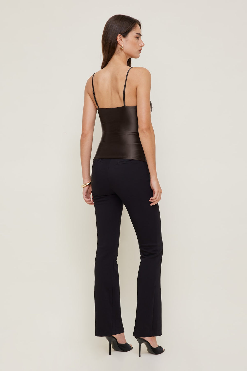 Dynamite Outlet | Monet Stretch Satin Top Brown