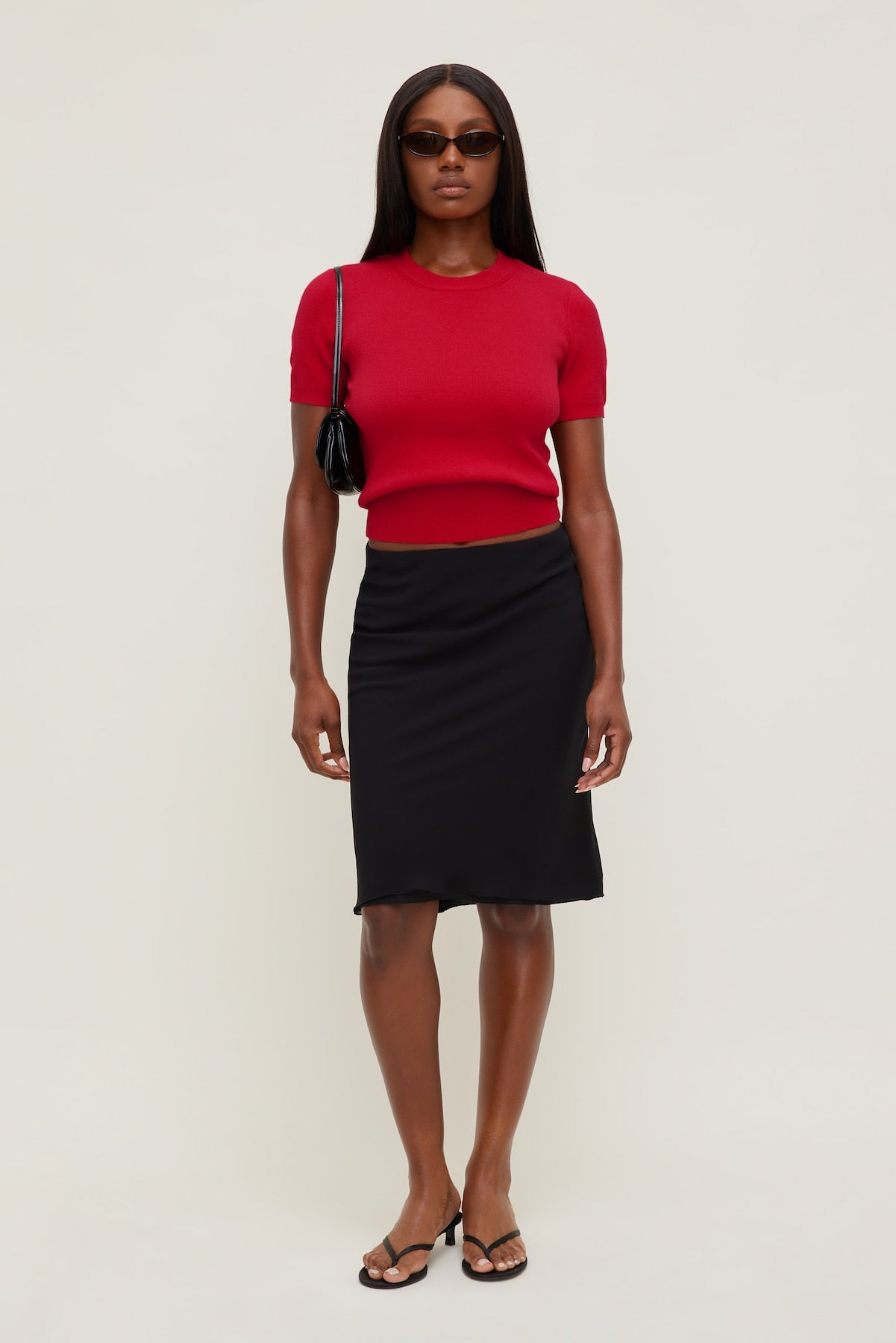 Dynamite US | Clara Short Sleeve Sweater Red