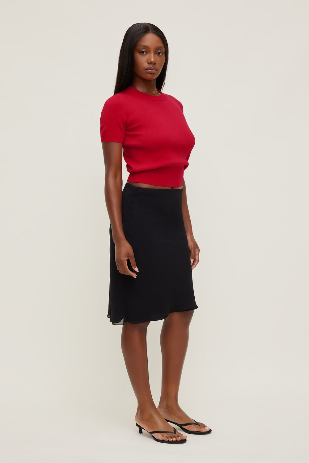 Dynamite US | Clara Short Sleeve Sweater Red