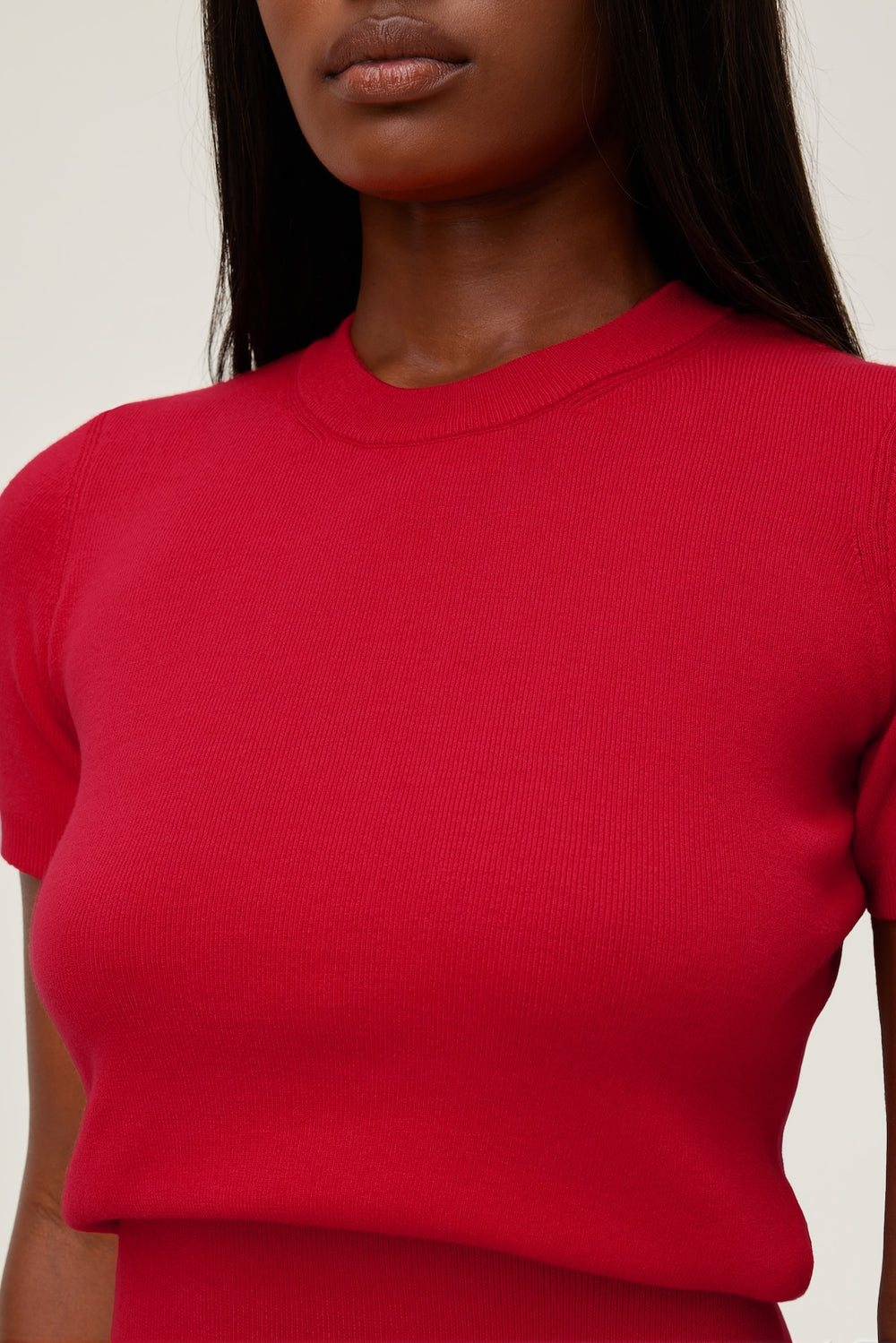 Dynamite US | Clara Short Sleeve Sweater Red