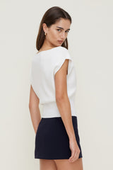 Dynamite On Sale | Aria Boat Neck Sweater  White