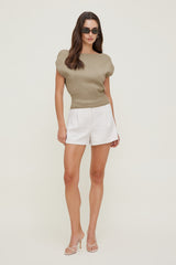 Dynamite Online | Aria Boat Neck Sweater  Beige