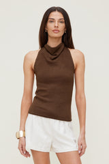 Dynamite Outlet | Mock Neck Sweater Tank Top Brown