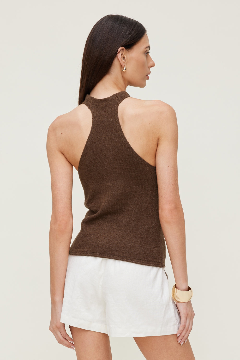 Dynamite Outlet | Mock Neck Sweater Tank Top Brown