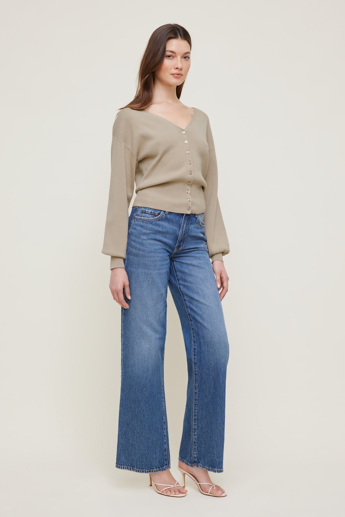 Dynamite Store | V Neck Cardigan Beige