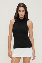 Dynamite US | Mock Neck Sweater Tank Top Black