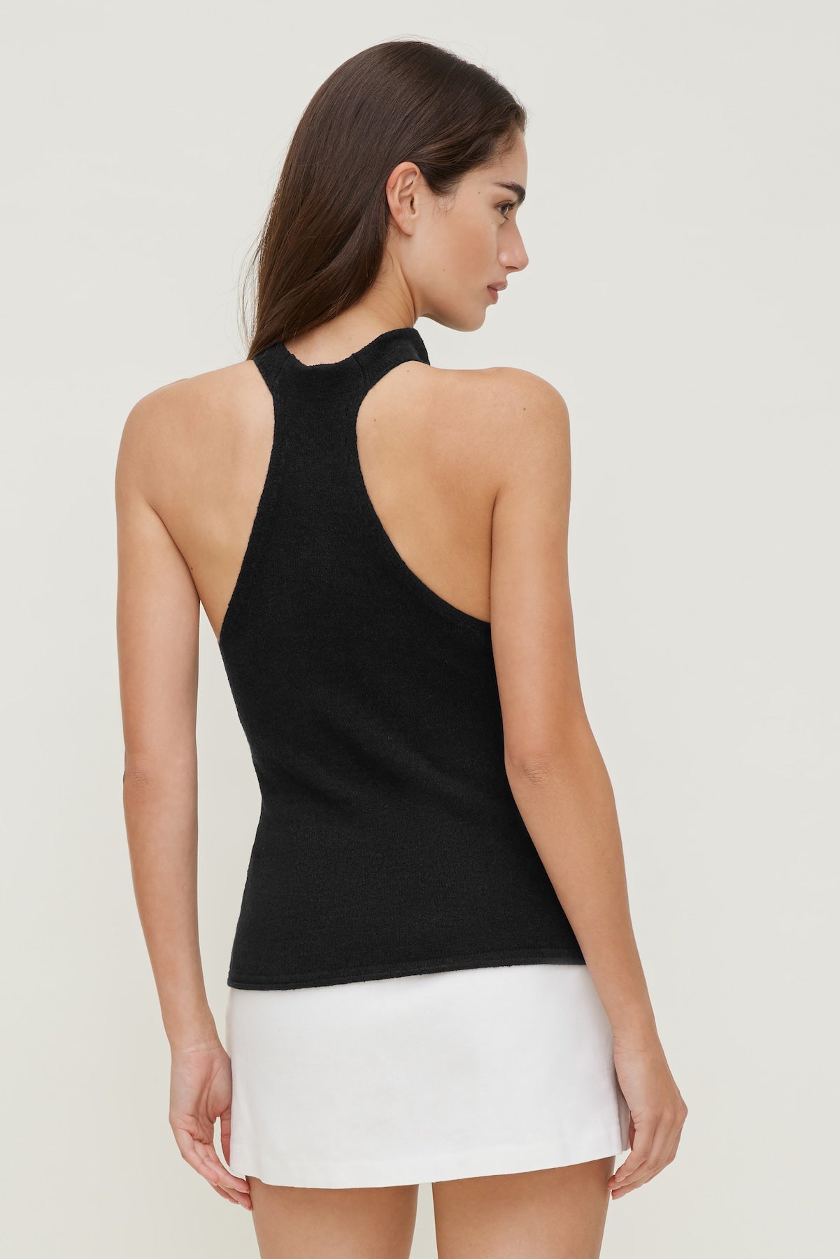 Dynamite US | Mock Neck Sweater Tank Top Black