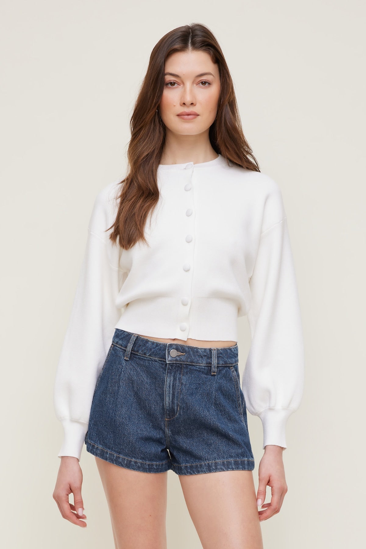 Dynamite On Sale | Balloon Sleeve Cardigan White