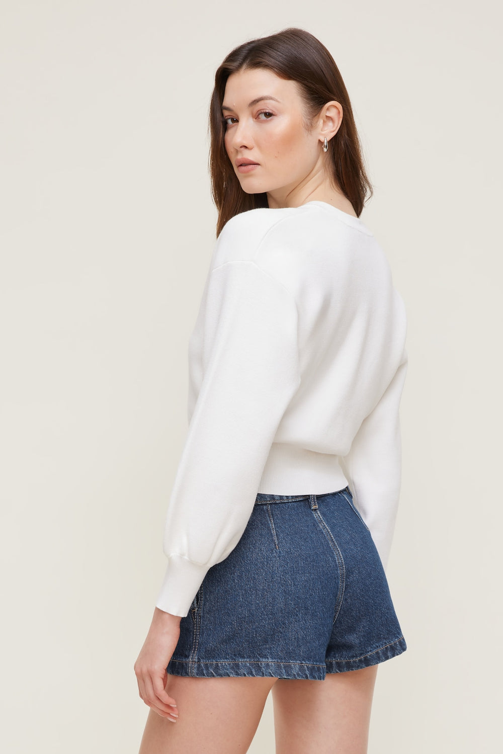 Dynamite On Sale | Balloon Sleeve Cardigan White