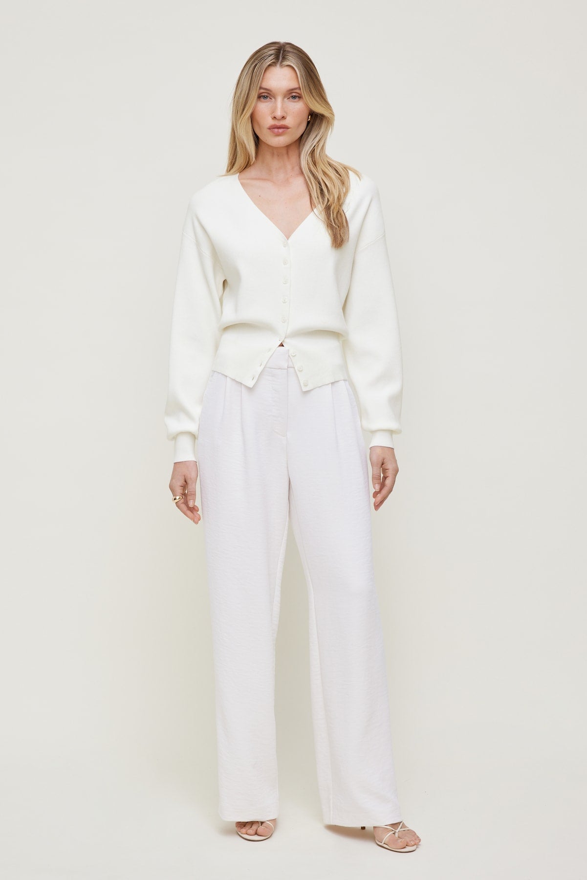 Dynamite Outlet | V Neck Cardigan White