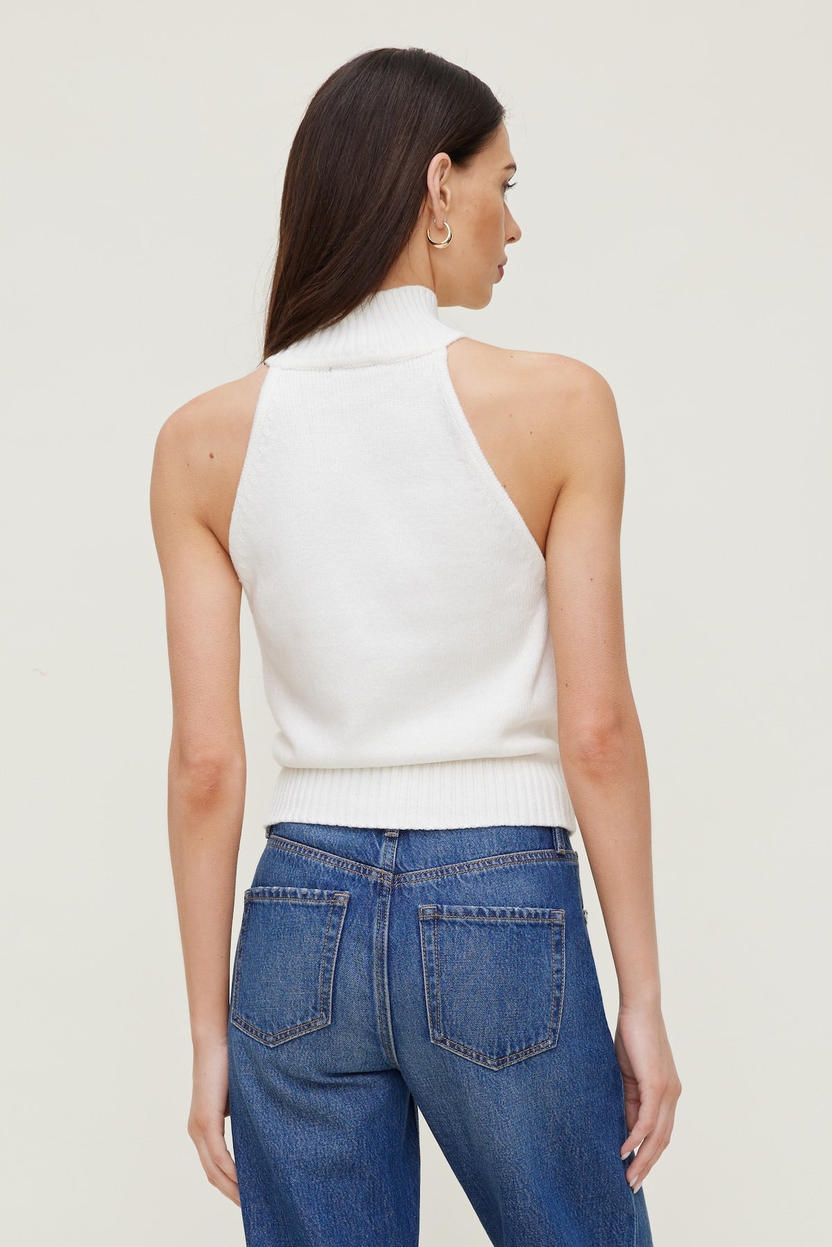 Dynamite Website Shop | Turtleneck Sweater Tank Top White