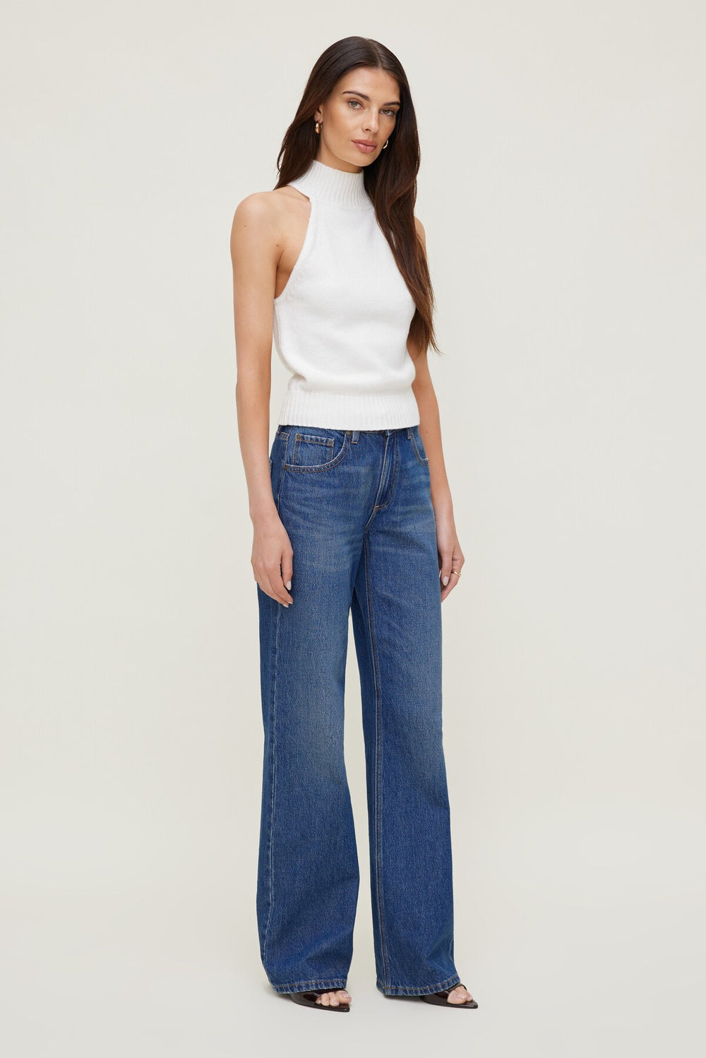 Dynamite Website Shop | Turtleneck Sweater Tank Top White