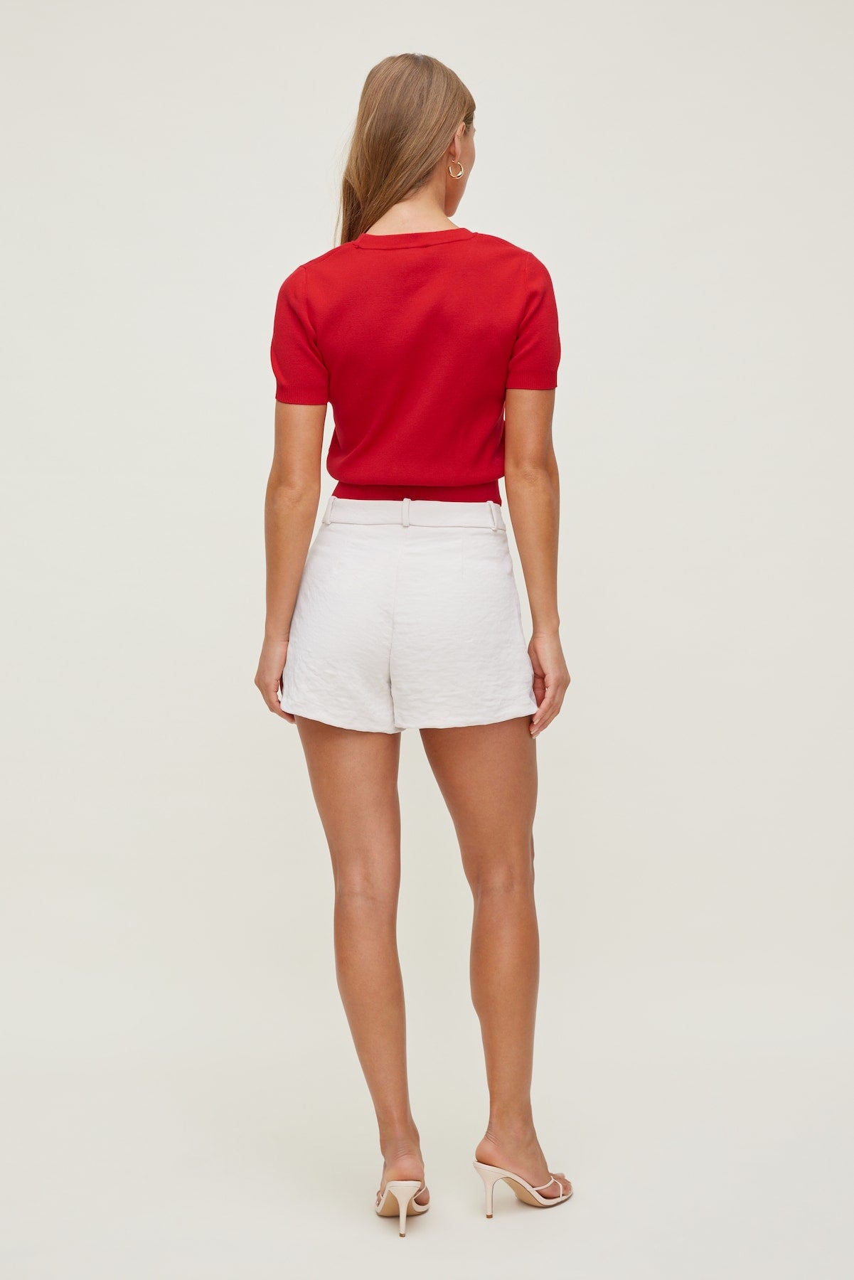 Dynamite US | Clara Short Sleeve Sweater Red