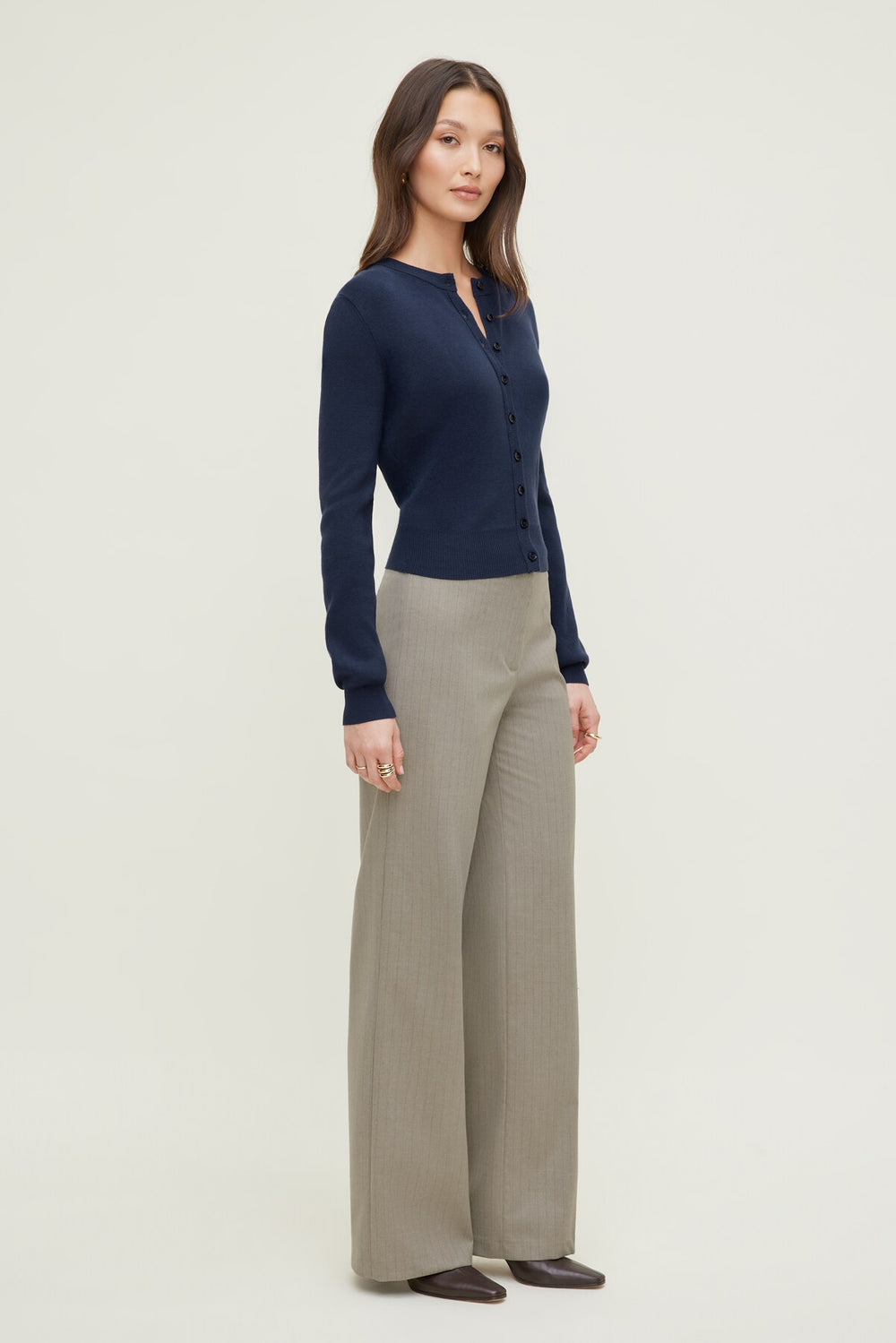 Dynamite On Sale | Rebecca Crewneck Cardigan Blue