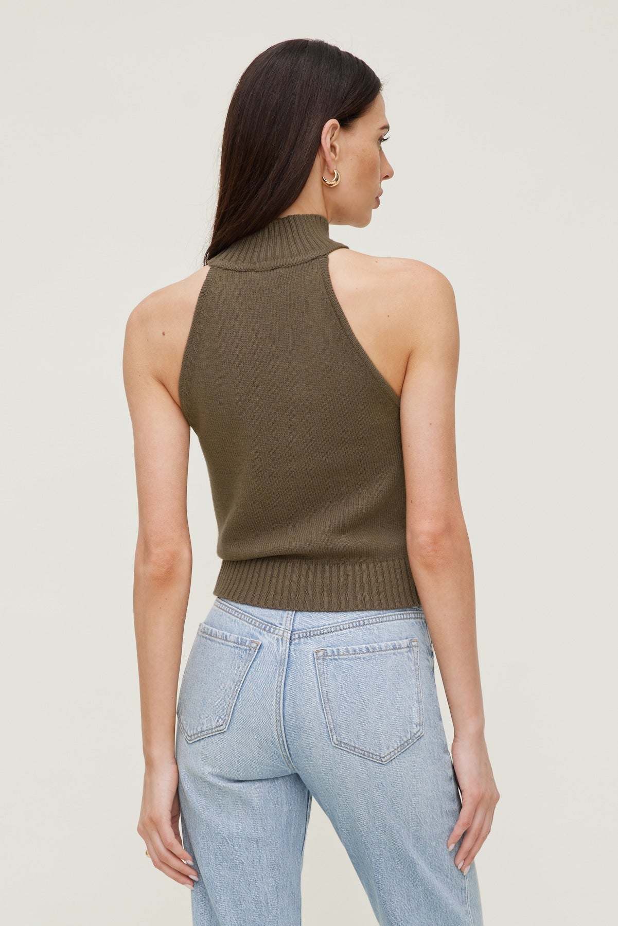 Dynamite Discount | Turtleneck Sweater Tank Top Brown