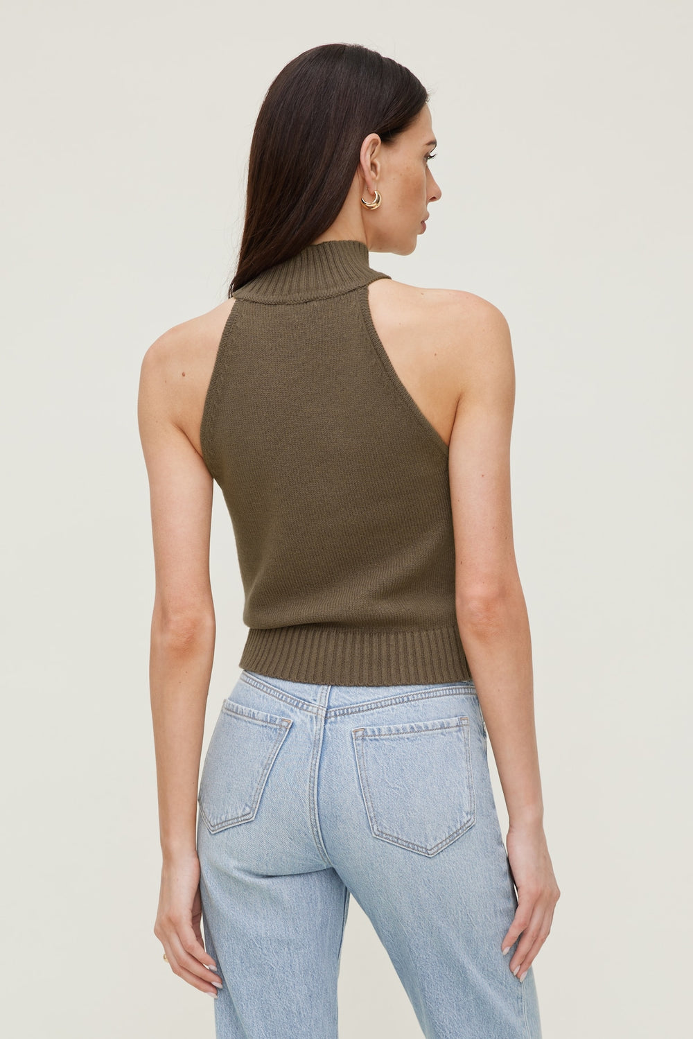 Dynamite Discount | Turtleneck Sweater Tank Top Brown