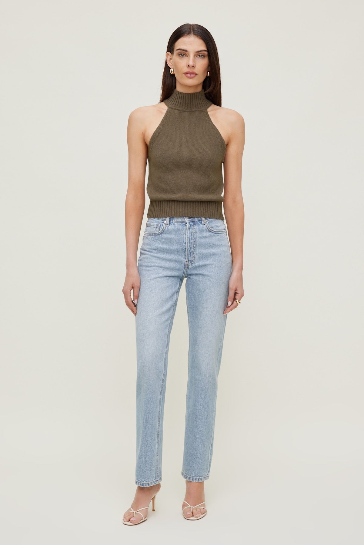 Dynamite Discount | Turtleneck Sweater Tank Top Brown