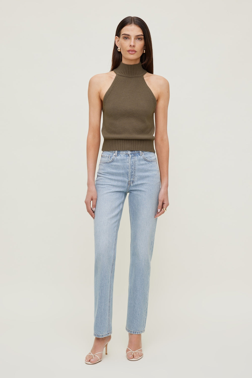 Dynamite Discount | Turtleneck Sweater Tank Top Brown
