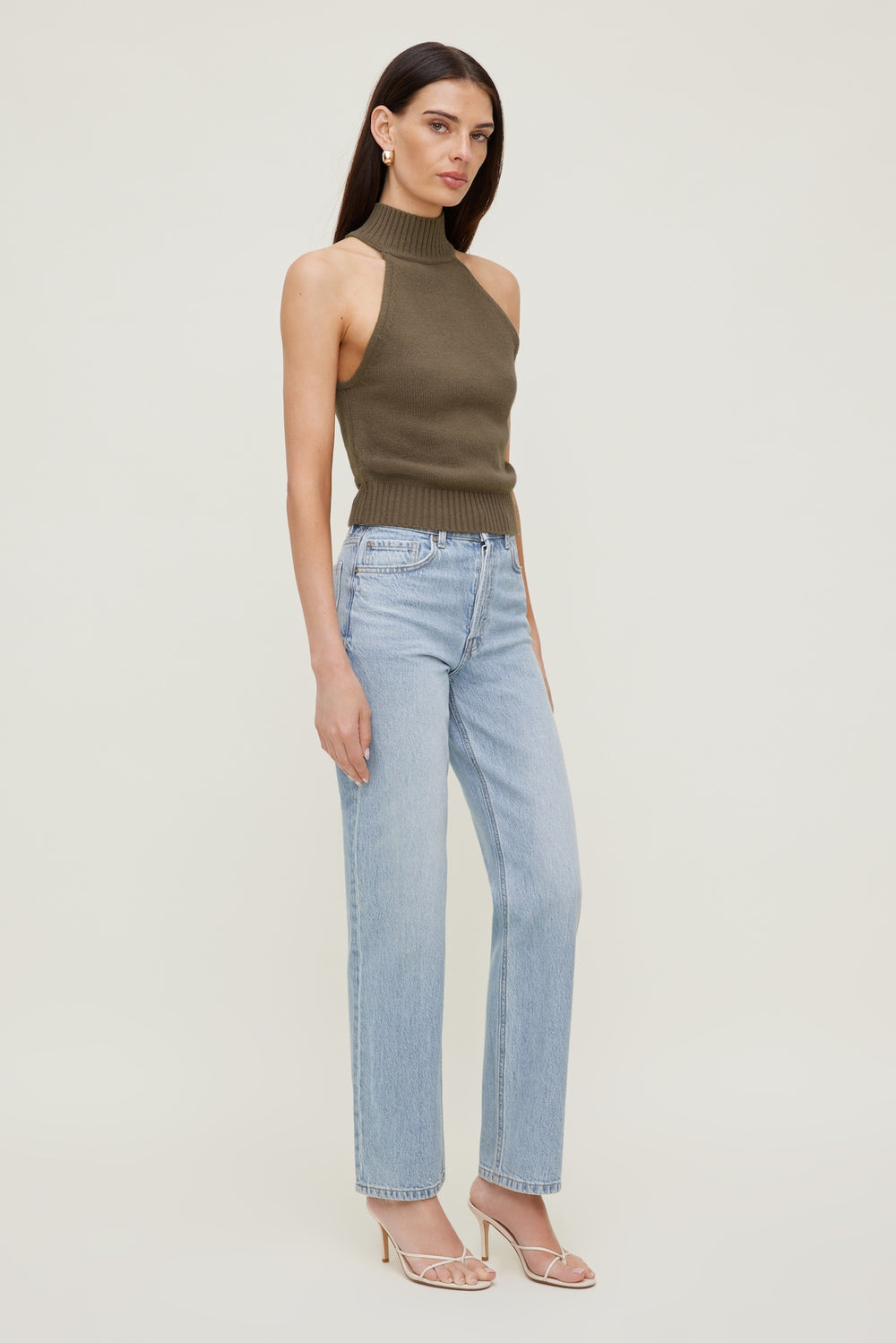 Dynamite Discount | Turtleneck Sweater Tank Top Brown