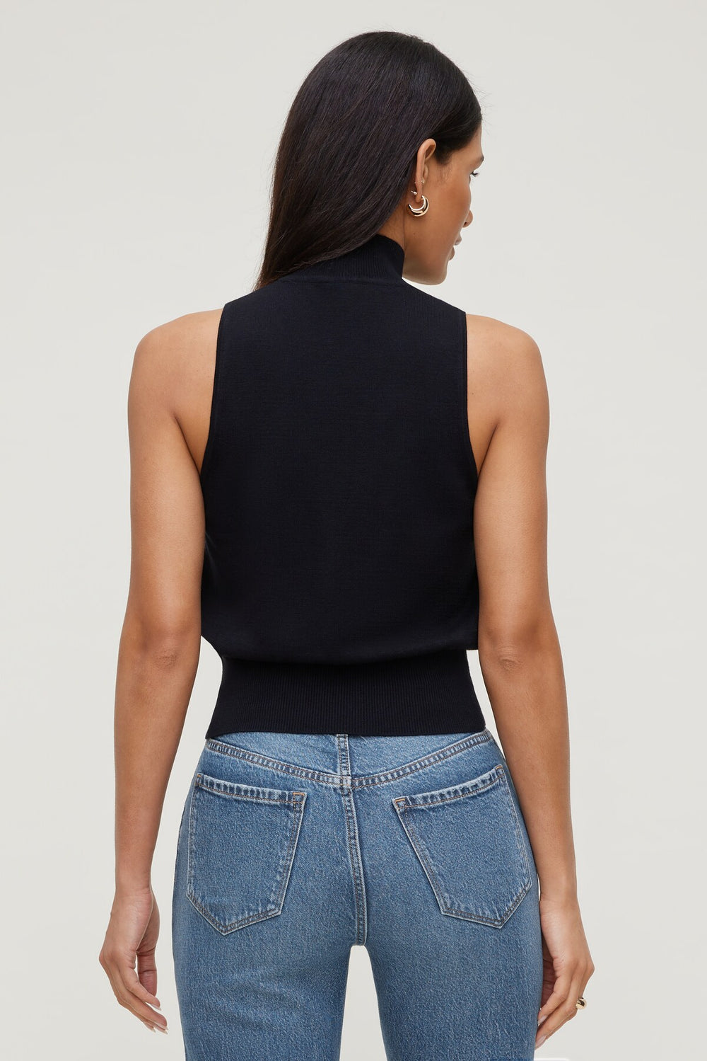 Dynamite Store | Mock Neck Sweater Vest Black