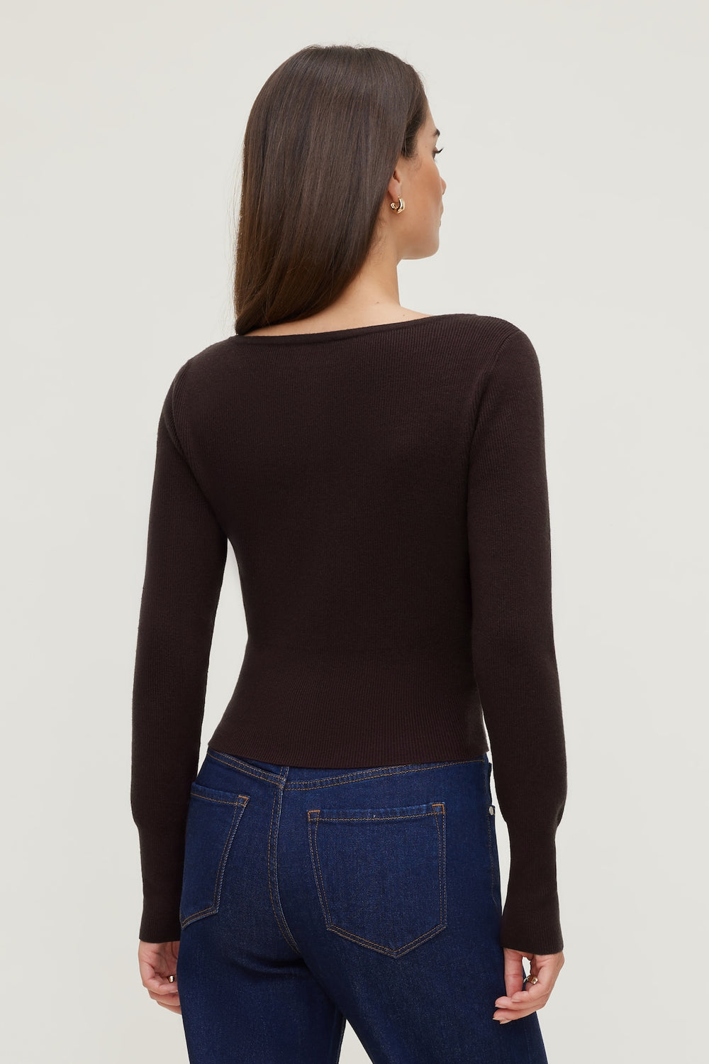 Dynamite US | Sara Ribbed Cinch Hem Cardigan Purple