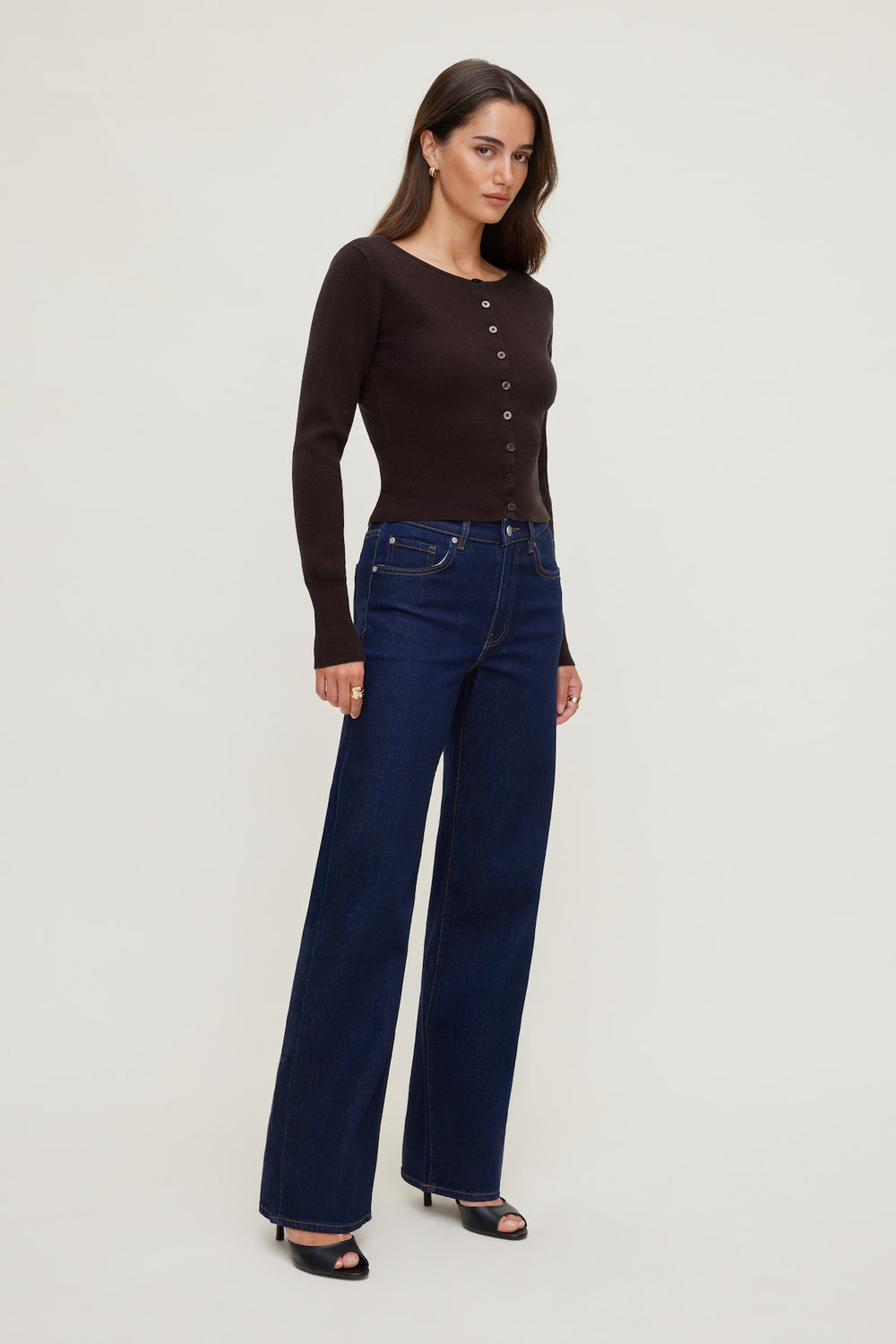 Dynamite US | Sara Ribbed Cinch Hem Cardigan Purple