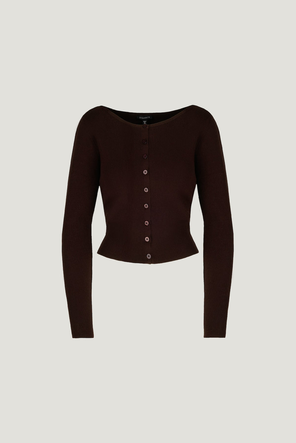 Dynamite US | Sara Ribbed Cinch Hem Cardigan Purple