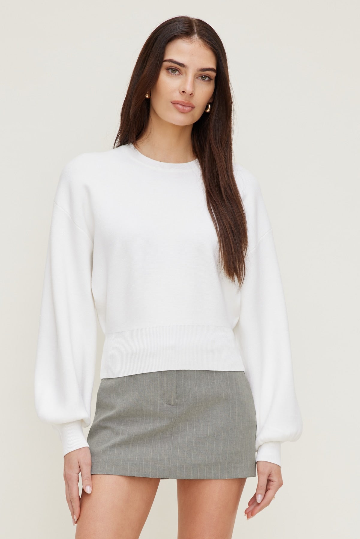 Dynamite Online | Bea Crewneck Sweater White