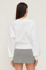 Dynamite Online | Bea Crewneck Sweater White
