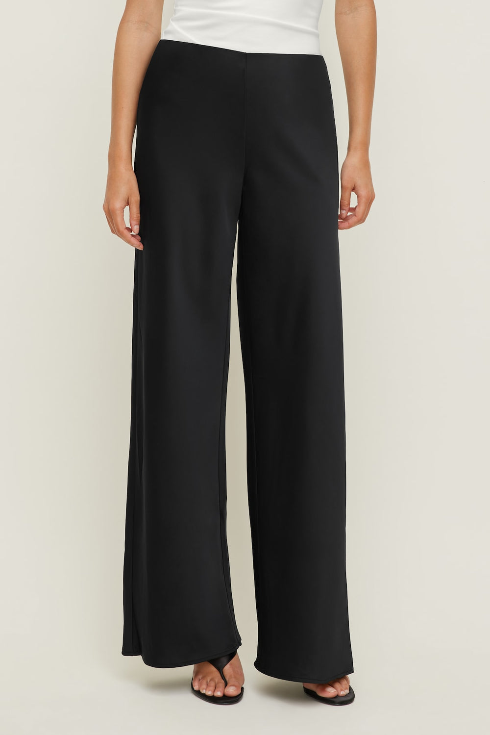 Dynamite Discount | Izzy Wide Leg Satin Pants BLACK