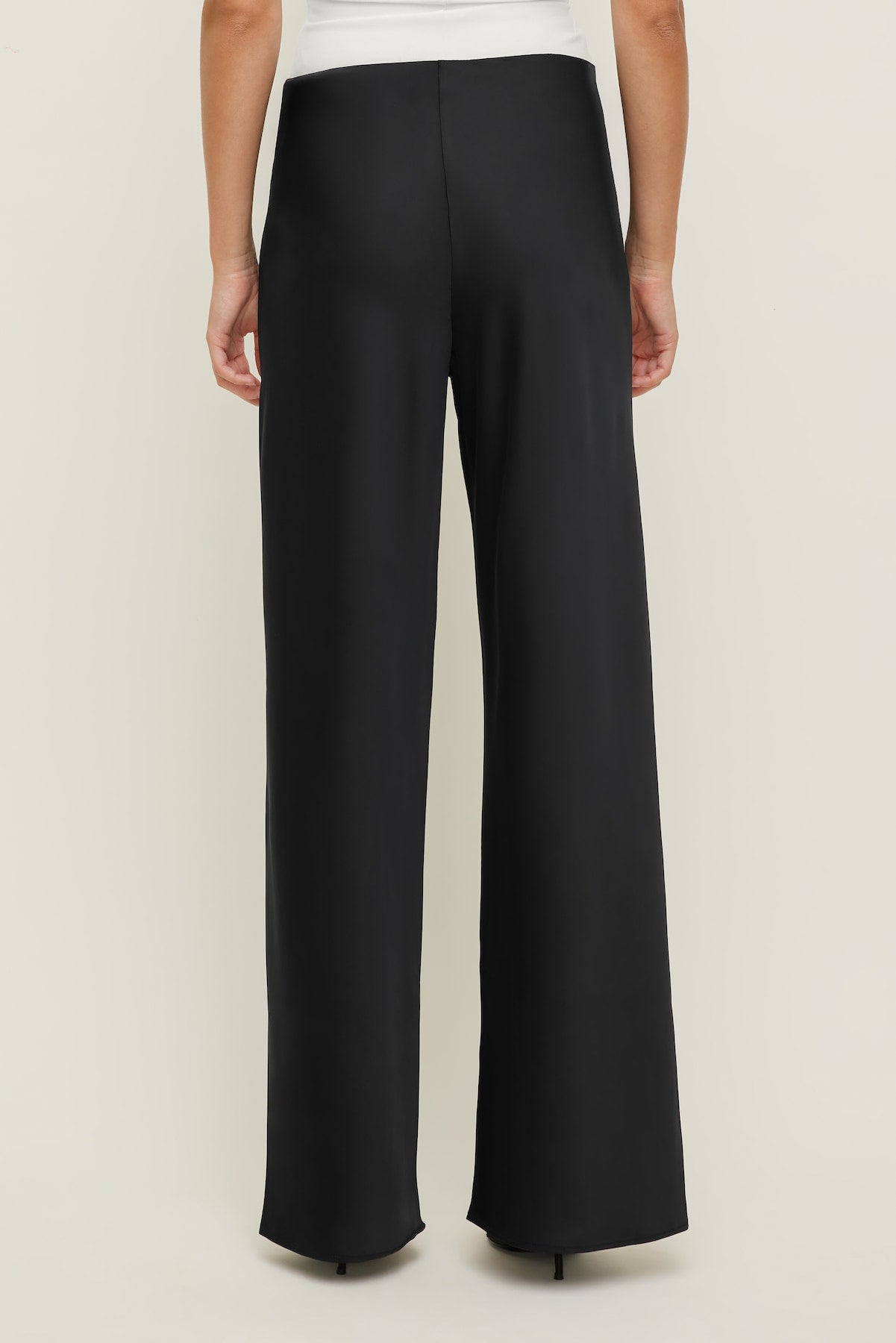 Dynamite Discount | Izzy Wide Leg Satin Pants BLACK