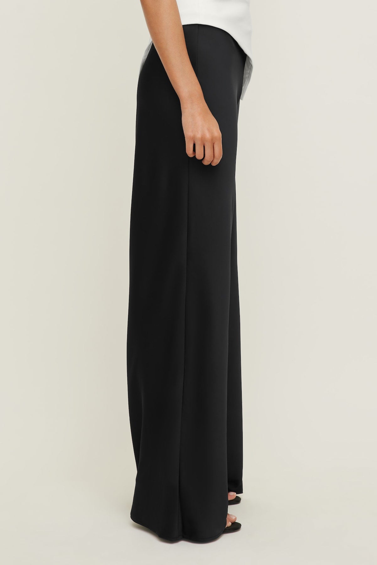 Dynamite Discount | Izzy Wide Leg Satin Pants BLACK