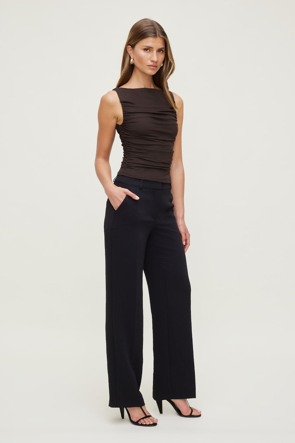 Dynamite Store | Camelia Airflow Clean Straight Leg Pants Black