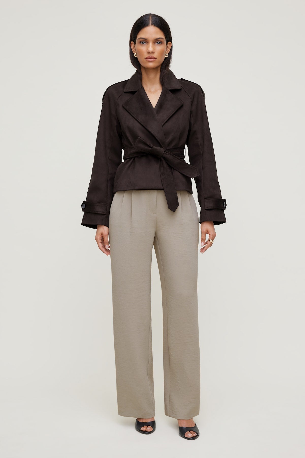 Dynamite Website Shop | Alex Airflow Wide Leg Pants Beige