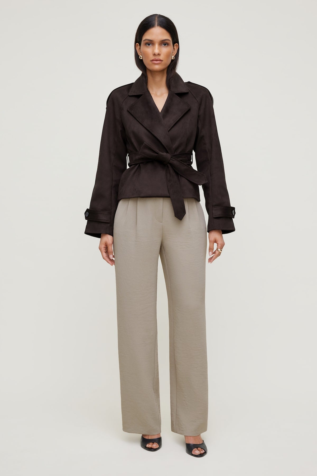 Dynamite Website Shop | Alex Airflow Wide Leg Pants Beige