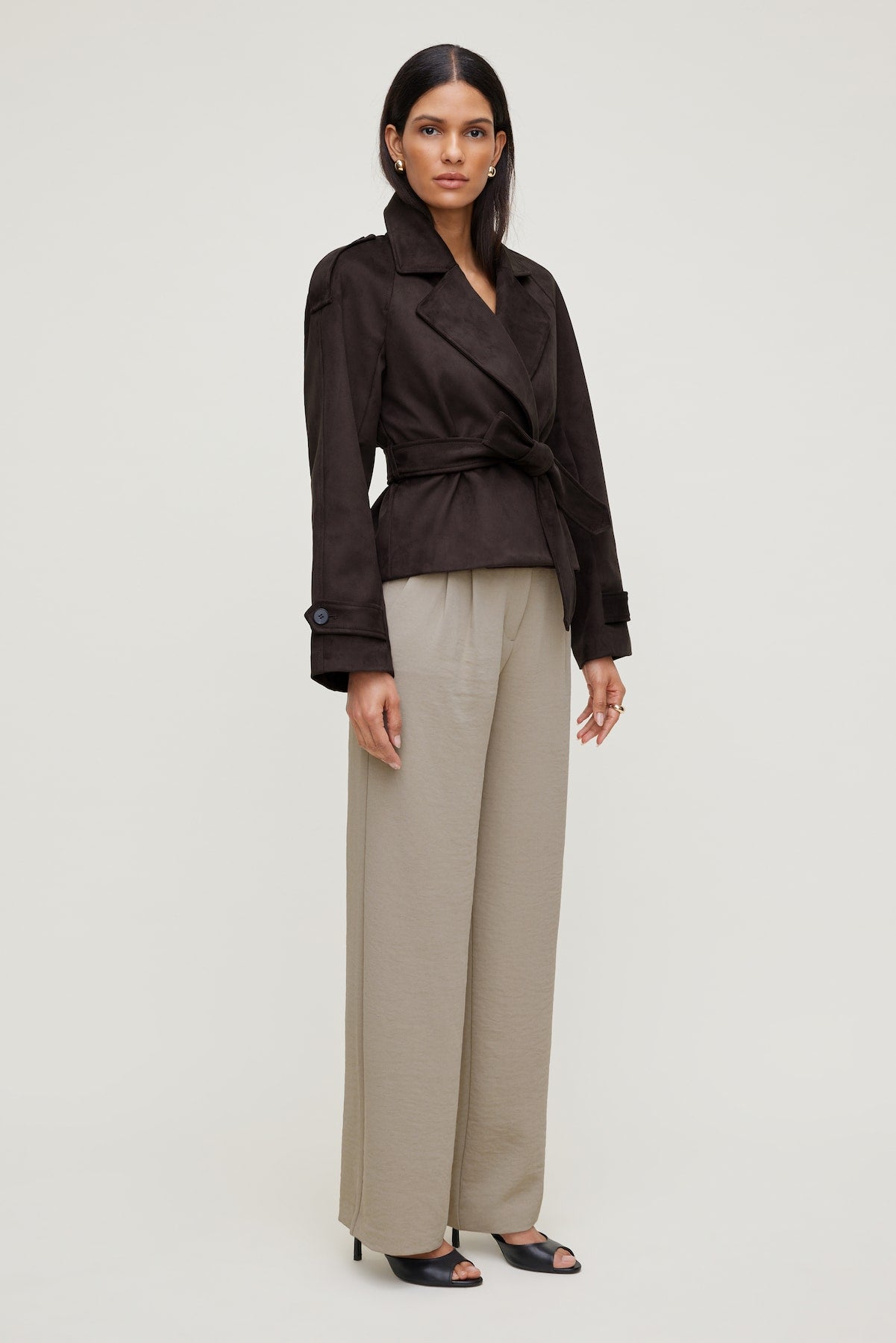 Dynamite Website Shop | Alex Airflow Wide Leg Pants Beige