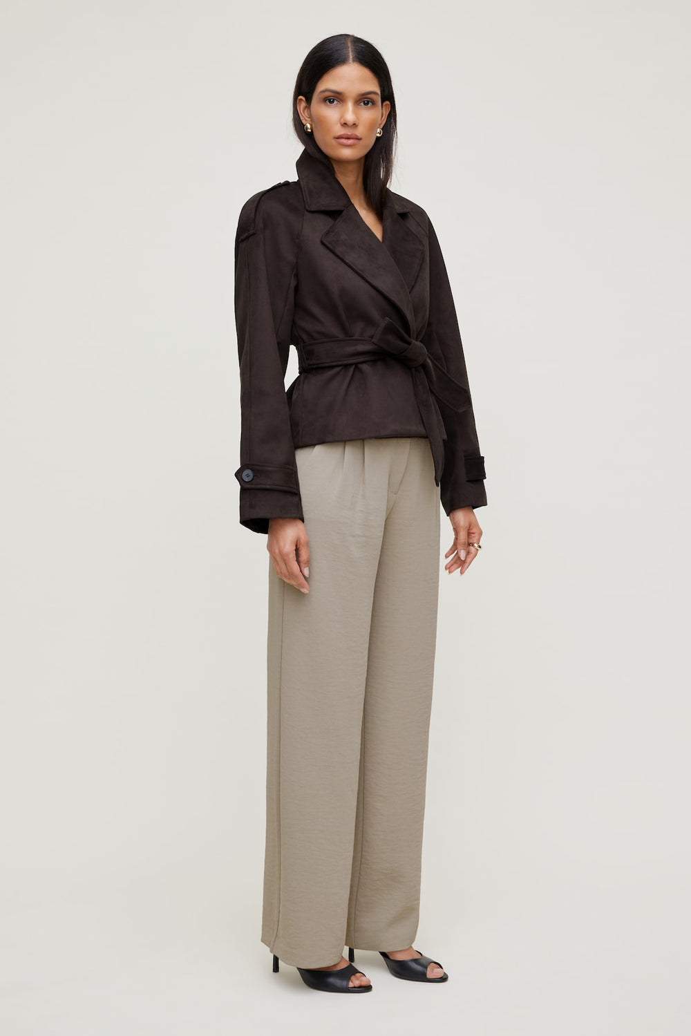 Dynamite Website Shop | Alex Airflow Wide Leg Pants Beige