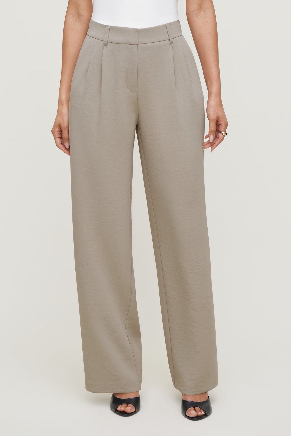 Dynamite Website Shop | Alex Airflow Wide Leg Pants Beige