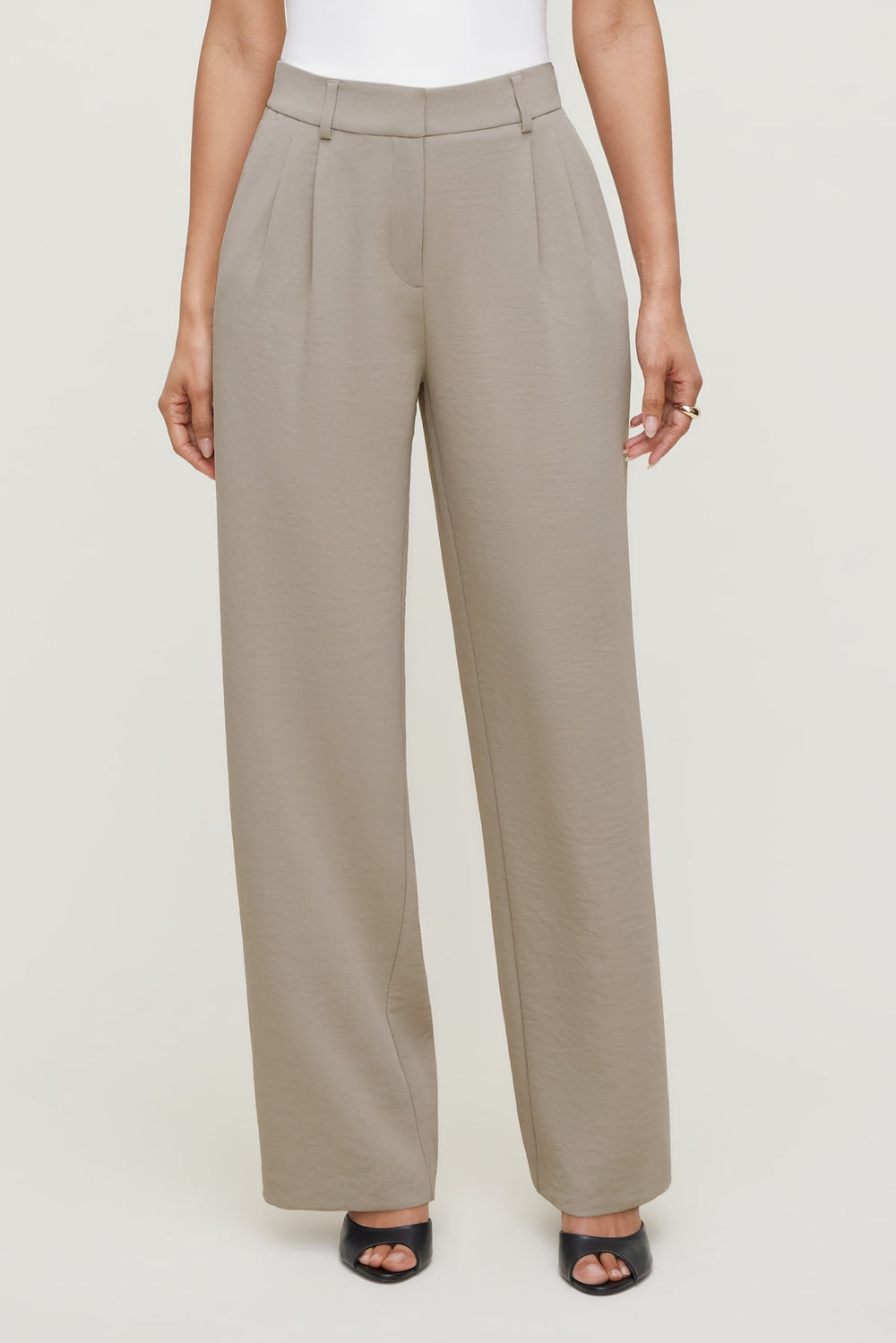 Dynamite Website Shop | Alex Airflow Wide Leg Pants Beige