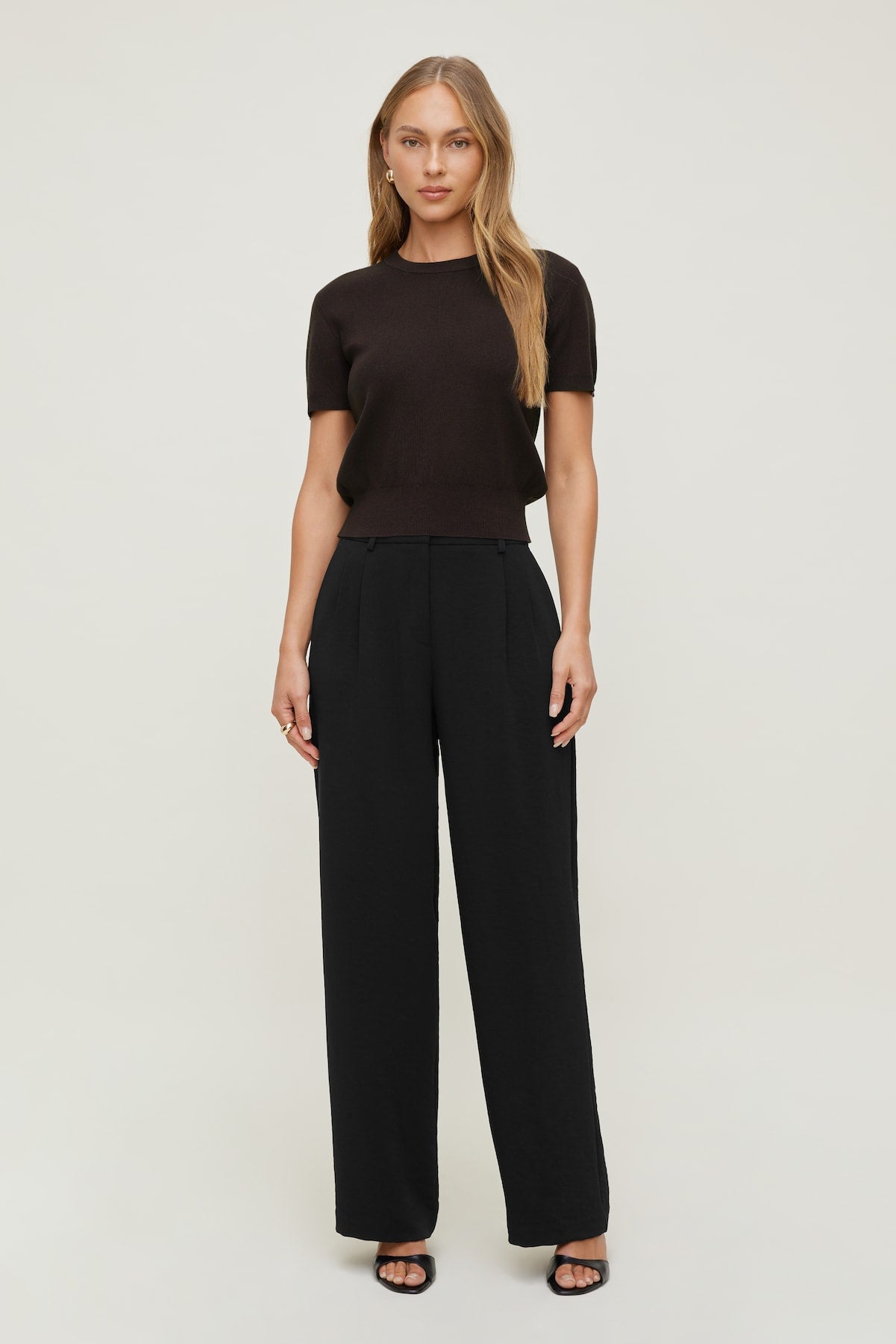 Dynamite Outlets | Alex Airflow Wide Leg Pants Black