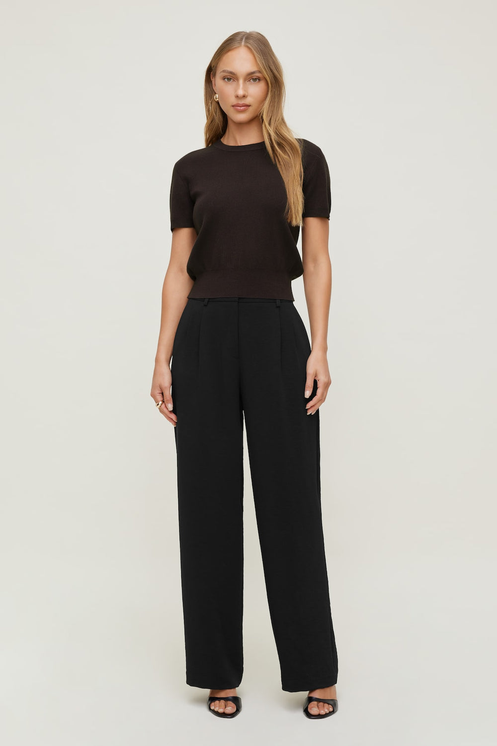 Dynamite Outlets | Alex Airflow Wide Leg Pants Black