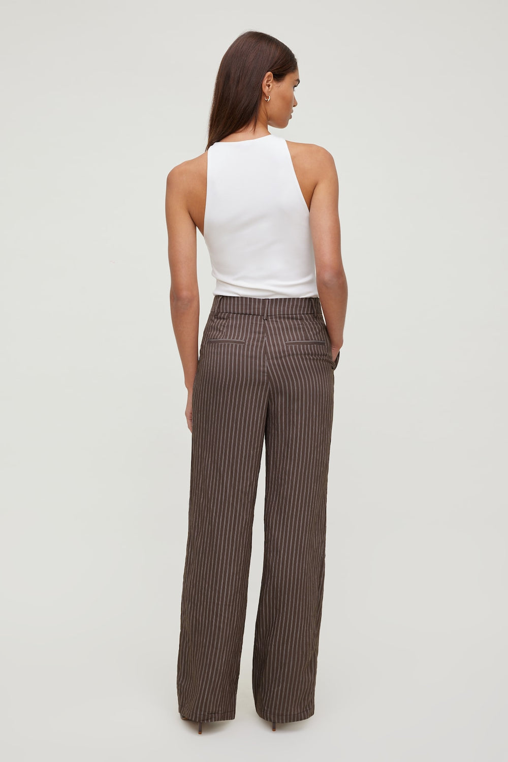 Dynamite Outlet | Alex Striped Wide Leg Pants Brown