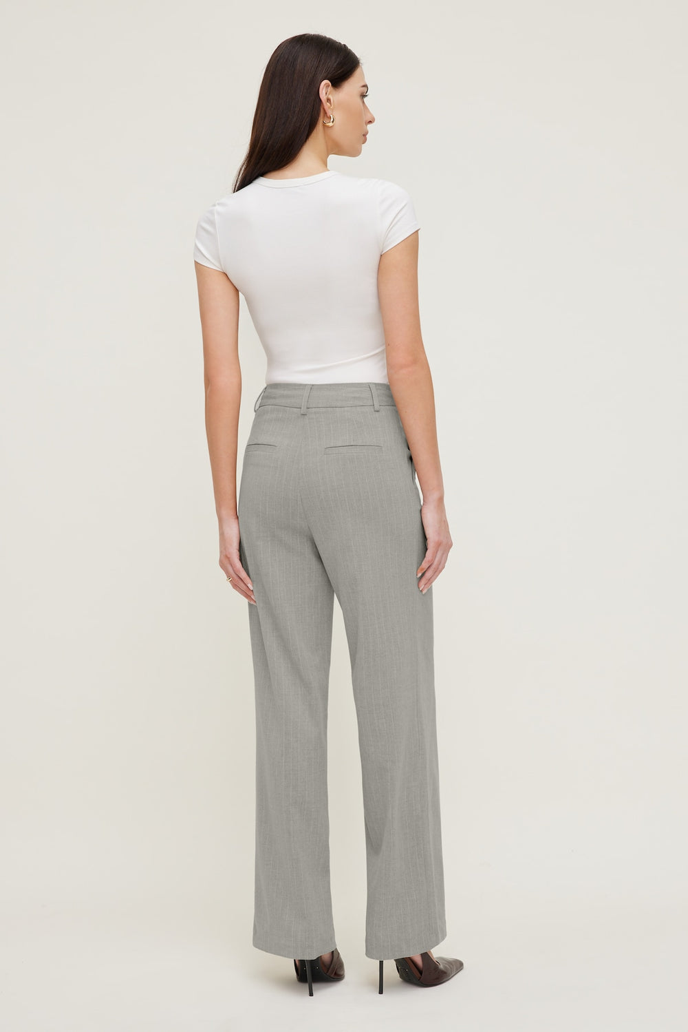 Dynamite Store | Alex Pinstripe Wide Leg Pants Gray